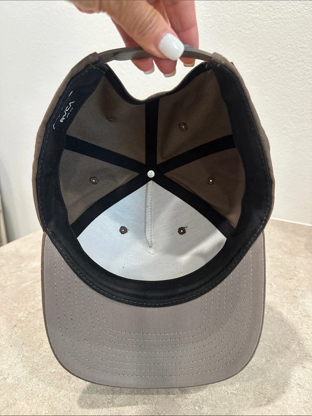 RVCA Brown Hex Patch Snapback Cap